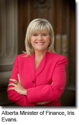 Iris Evans, Alberta Minister of Finance