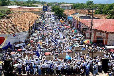 Hondurans protest against the unilateral meddling in their national affairs by Cowboy Socialist Obama