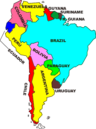 Map of South America