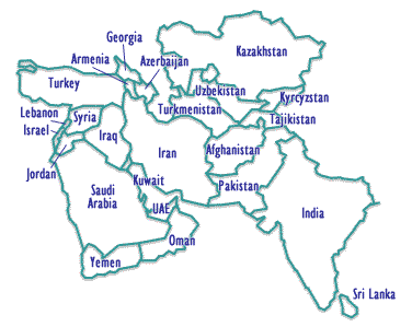 Map of the Middle East