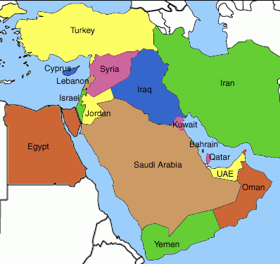 Map of the Middle East