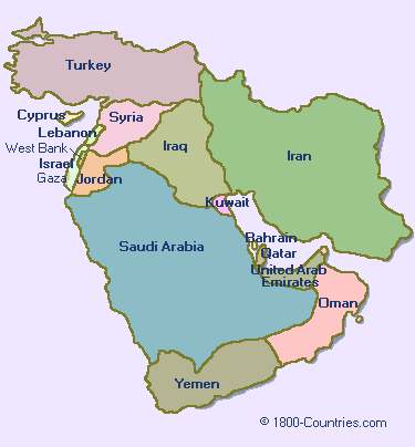 Map of Middle East