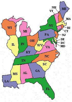 Eastern United States Map