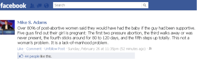 Mike Adams on abortion: click for larger image.