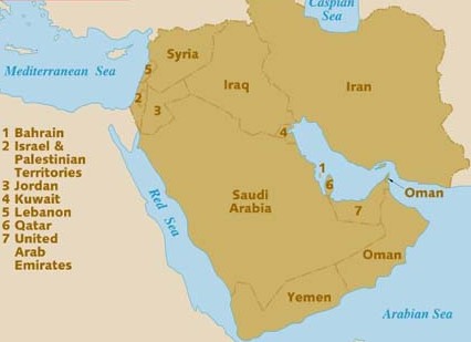 Map of the Middle East