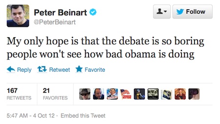 Peter Beinart says Romney defeated Obama
