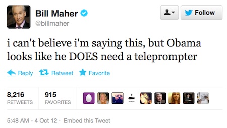 Bill Maher says Romney defeated Obama