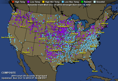 October 2012 temperature records: (click for larger image)