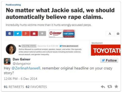 Zerlina Maxwell "automatically believe rape claims"