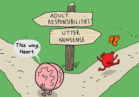 Brain vs Heart, from: theawkwardyeti.com