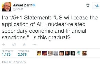 Iran chief negotiator: all sanctions will stop