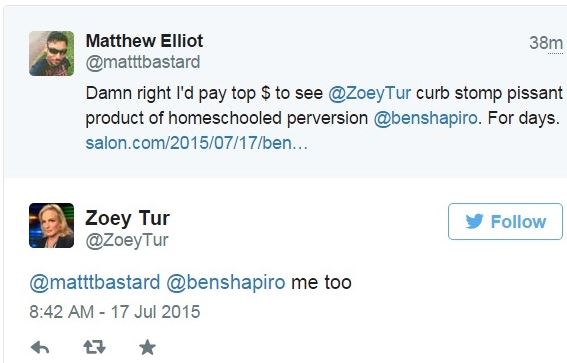 Transgender Zoey Tur threatens to curb-stomp Ben Shapiro