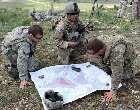 Air Force TACPs confirm target locations with their map