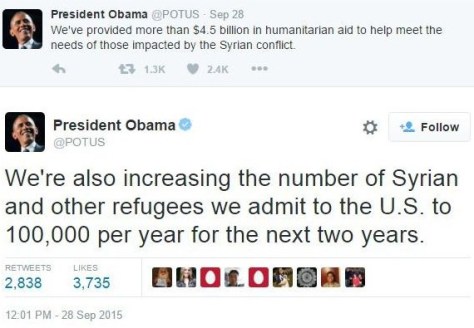 Obama says let in 200,00 Syrian refugees