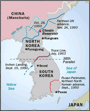 Map of the Korean War