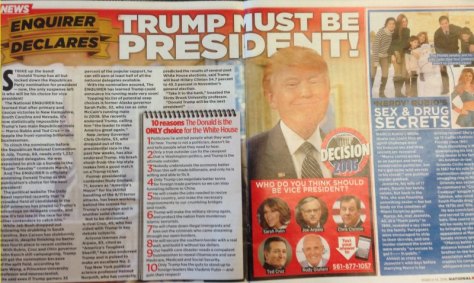 National Enquirer: "Trump Must Be President", and Rubio has sex and drug secrets