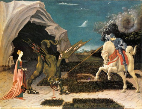 Painting: "St. George and the Dragon", by Paolo Uccello (~1456)
