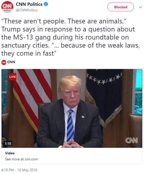 CNN agrees: Trump was calling MS-13 "animals"