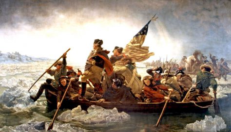 Washington crosses the Delaware river before the Battle of Trenton