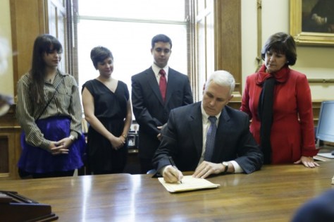 The Pence family: Karen is on the right