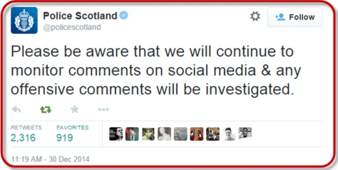 Scotland Police has time for monitoring social media