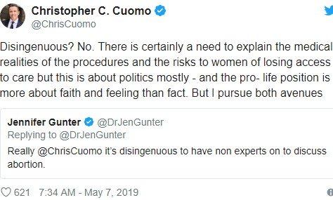 CNN says "The pro- life position is more about faith and feeling than fact"