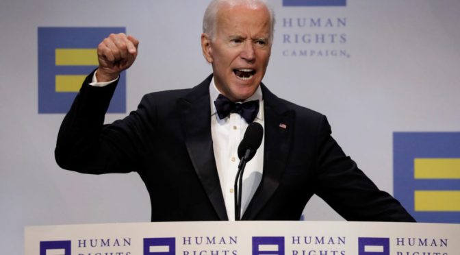 Biden howling hate at Christians for the Human Rights Campaign