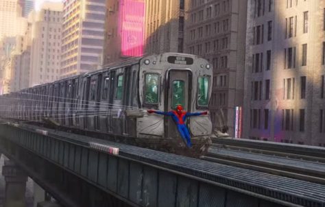 The tracks are out ahead, and Spider-Man has to save the day