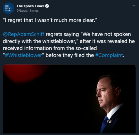 Adam Schiff lied about not meeting with the Democrat "whistleblower"