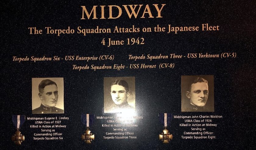 Plaque honoring the Torpedo Squadron commanders at Midway