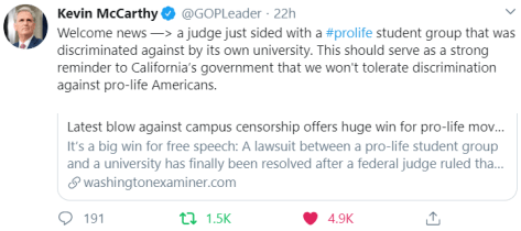 House Republican leader tweets about Nathan's case