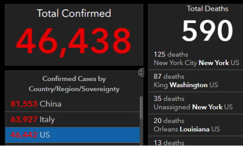 United States Wuhan virus infections and deaths
