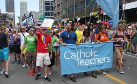 Catholic teachers march in favor of gay rights and perverted sex education