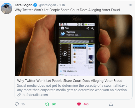 Twitter doesn't like people sharing sworn affidavits