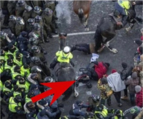 Bicycle Lying At Her Feet