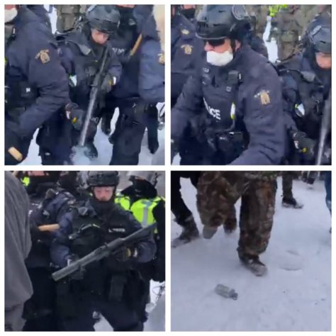 Ottawa Police Gas Cannister On the Ground