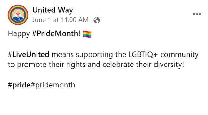 Two reasons why Christians and conservatives should not donate to United Way