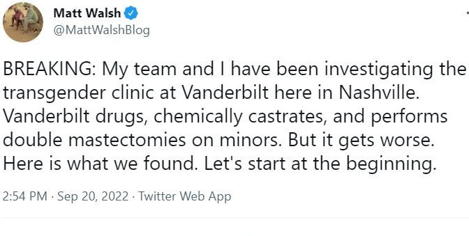 Vanderbilt University Medical Center Transgender Surgery Children