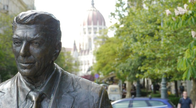 Ronald Reagan monument in Budapest, Hungary