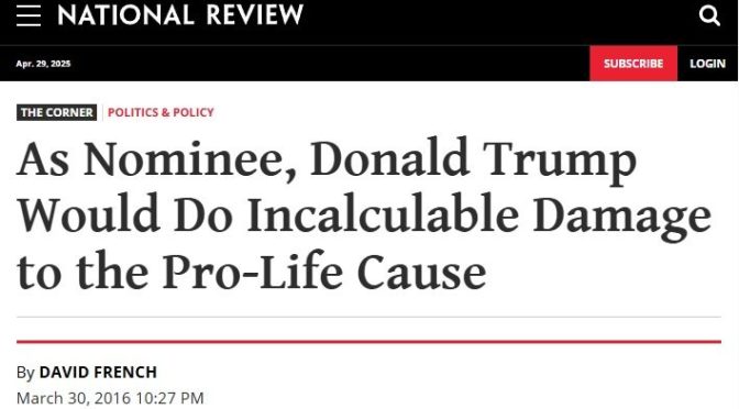 David French National Review Trump Is Not Pro Life
