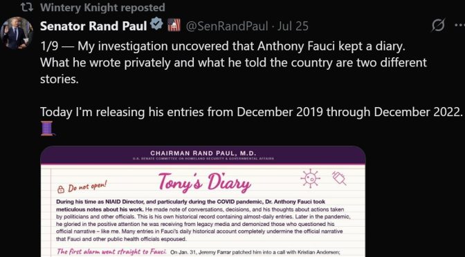 What we learned from Rand Paul’s release of the #FauciDiary
